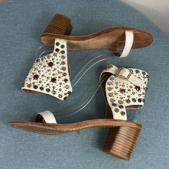 Jeffrey Campbell Seneca Embellished Studded Leather Sandals Size 8 - Picture 6 of 11